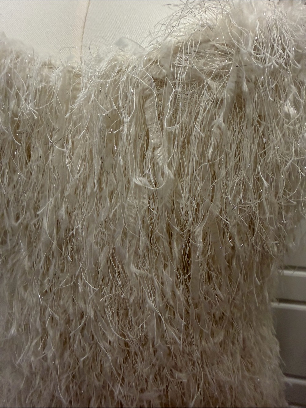 ZARA ZW COLLECTION GLAMOUR WHITE FRINGED MINI DRESS WITH METALLIC THREAD NWT - Picture 6 of 6